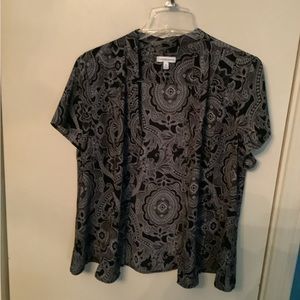 Sh Sl Button up Print Blouse